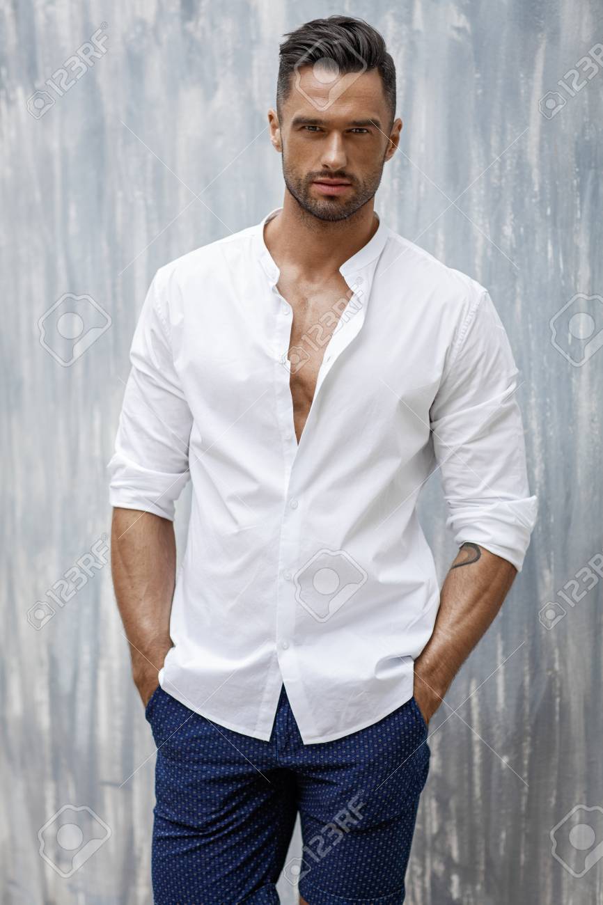 white shirt model