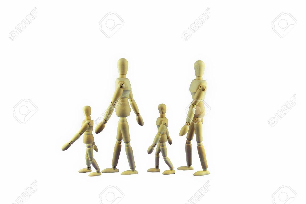 wooden doll family