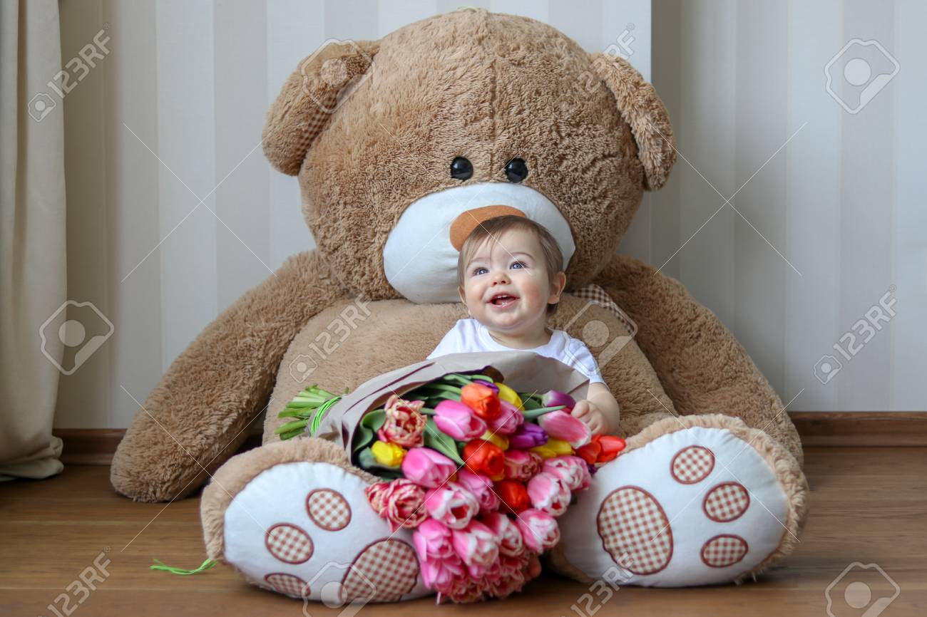 teddy bear with baby teeth