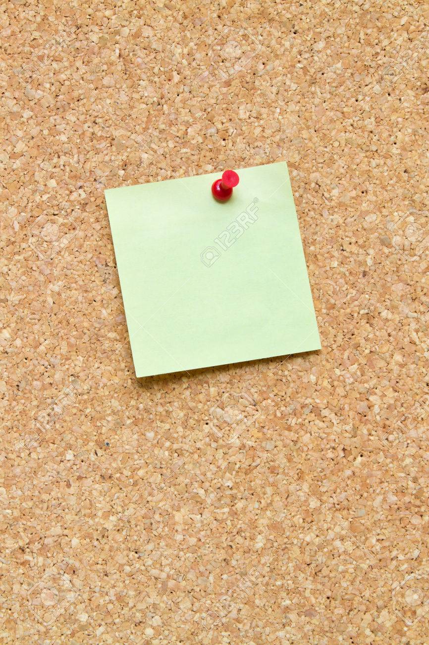 blank sticky note pinned