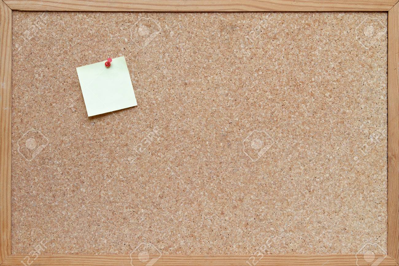 Uncategorized Cork Board No Frame post it note pinned to a blank cork board bulletin with wooden frame stock