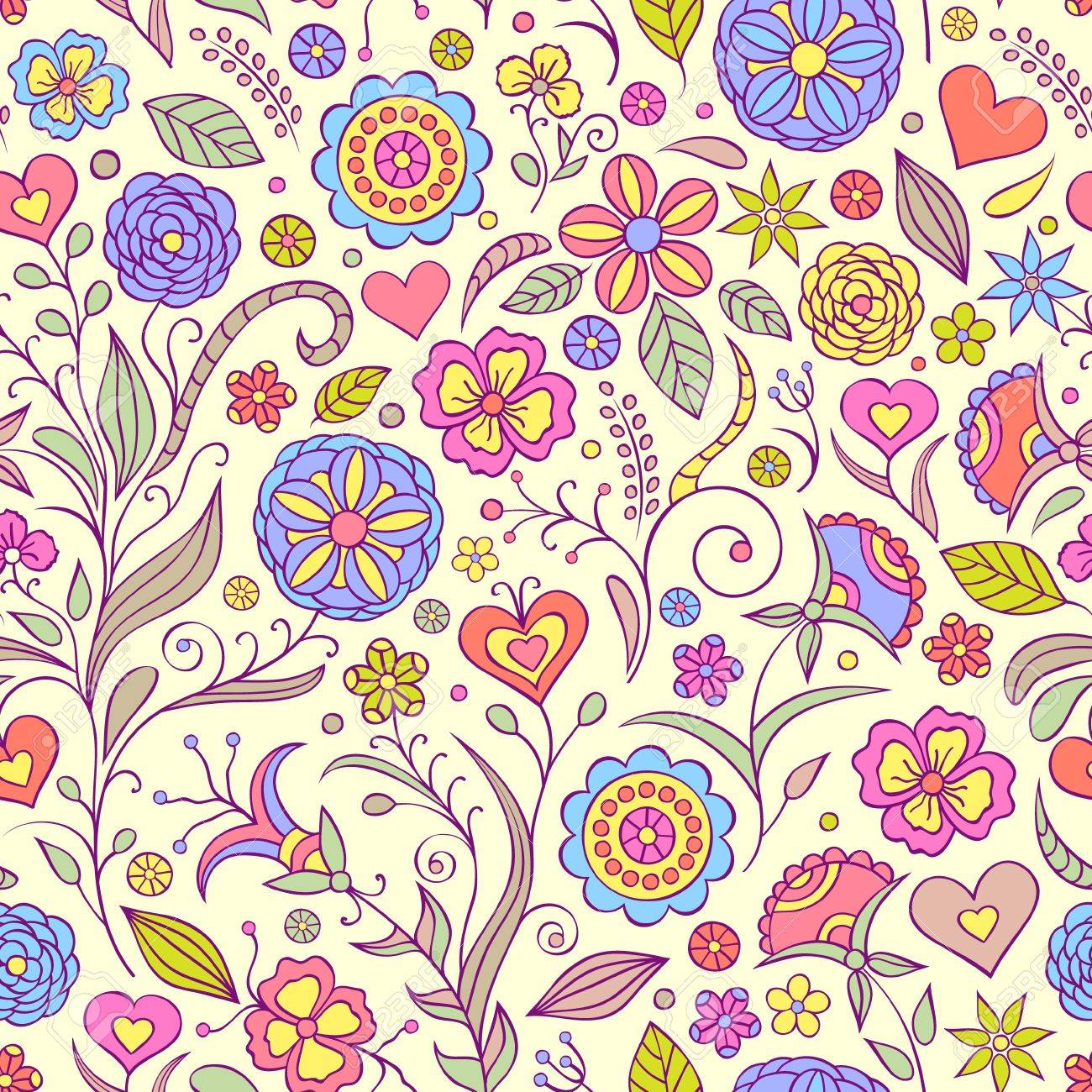 抽象的なシームレス パターンのイラストの花の花の背景 のイラスト素材 ベクタ Image