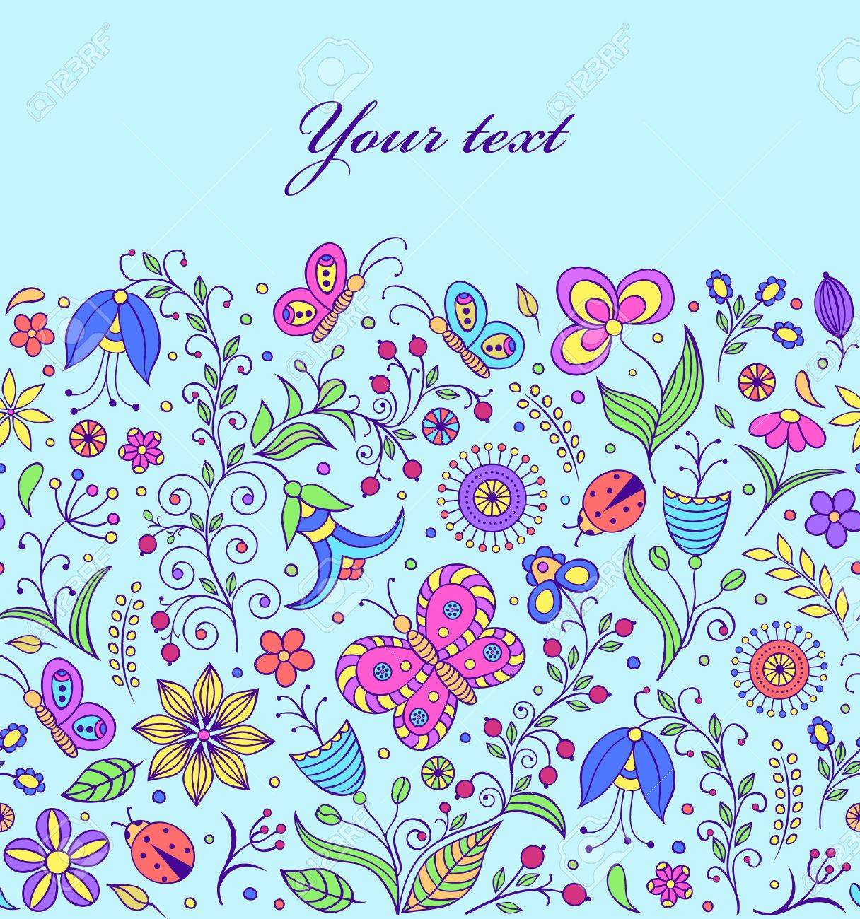 抽象的な花とのシームレスなパターンのイラスト 花の背景 のイラスト素材 ベクタ Image