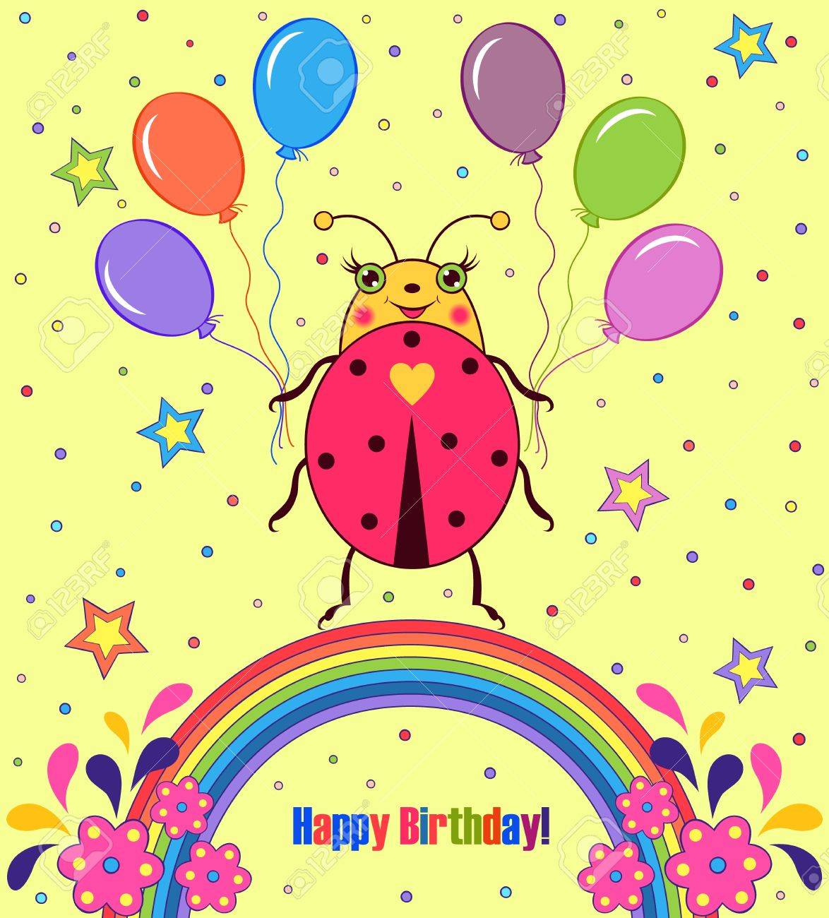 Colore Carte De Joyeux Anniversaire Avec Cute Coccinelle Clip Art Libres De Droits Vecteurs Et Illustration Image Colore Carte De Joyeux Anniversaire Avec Cute Coccinelle Clip Art Libres De Droits Vecteurs Et Illustration Image