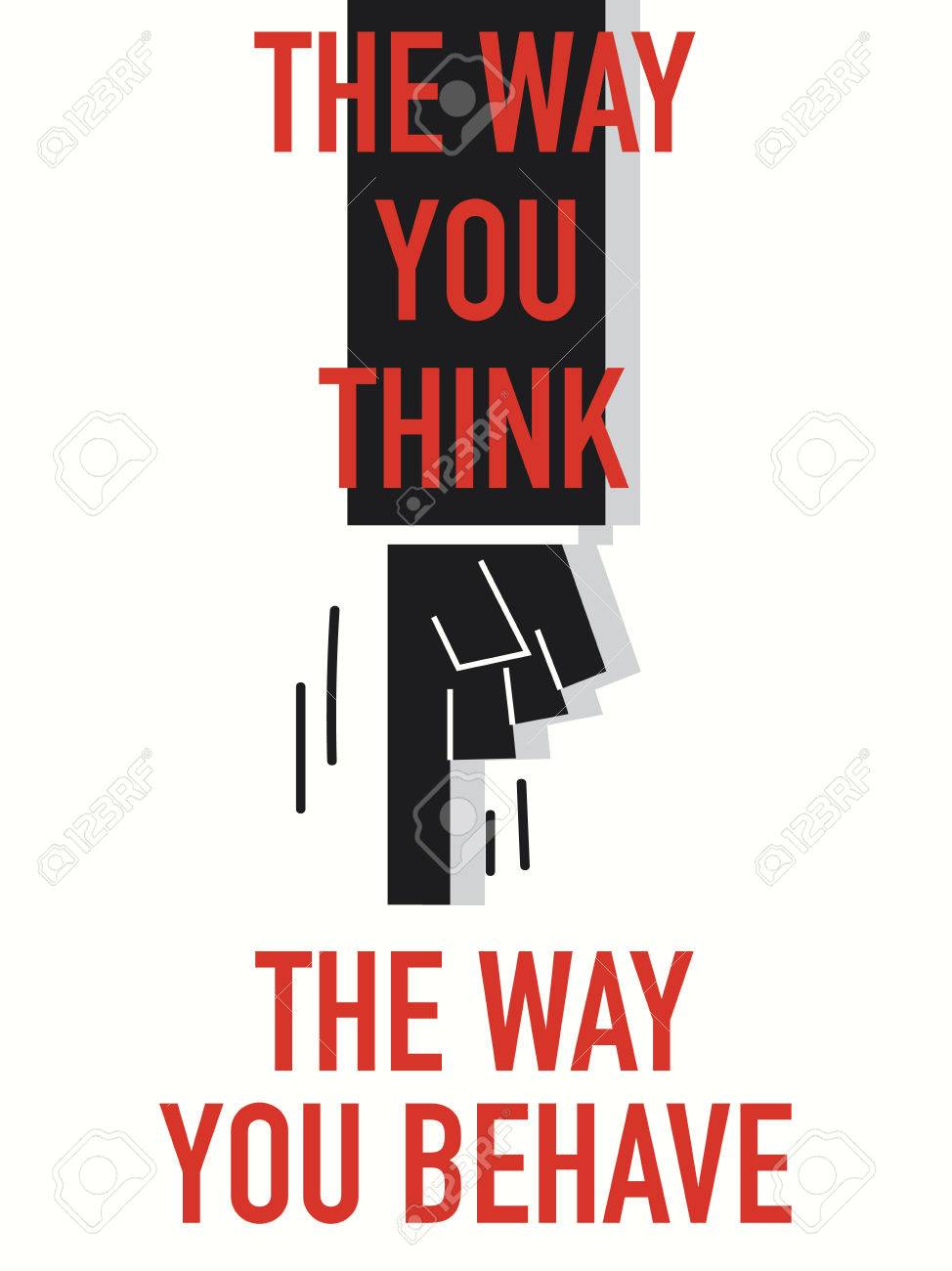 words the way you think the way you behave royalty free cliparts