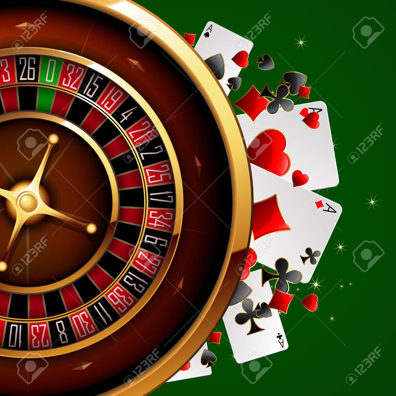 広告デザインは緑の背景に巻尺のカジノ のイラスト素材 ベクタ Image