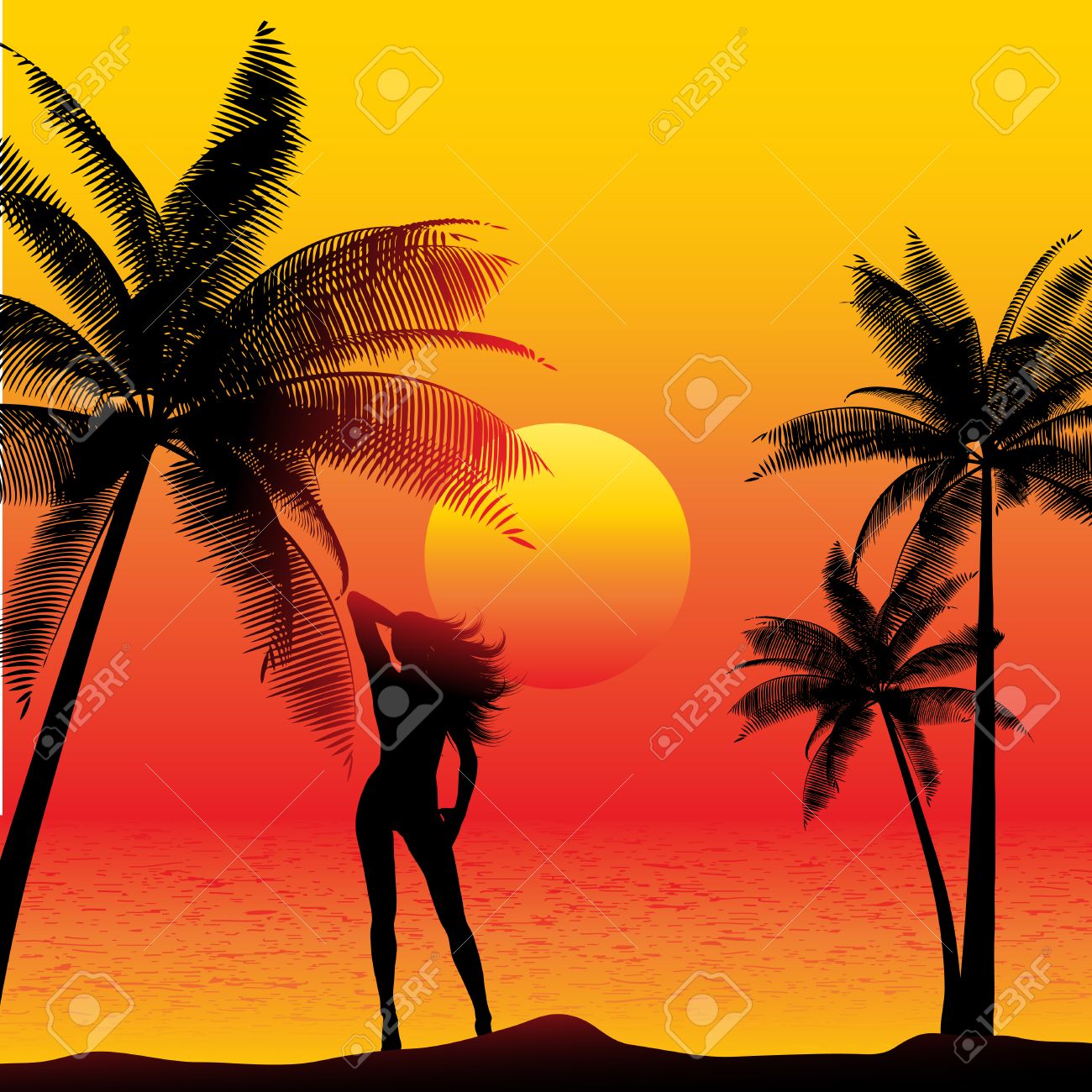 Strand Sonnenuntergang Palmen sdatec.com