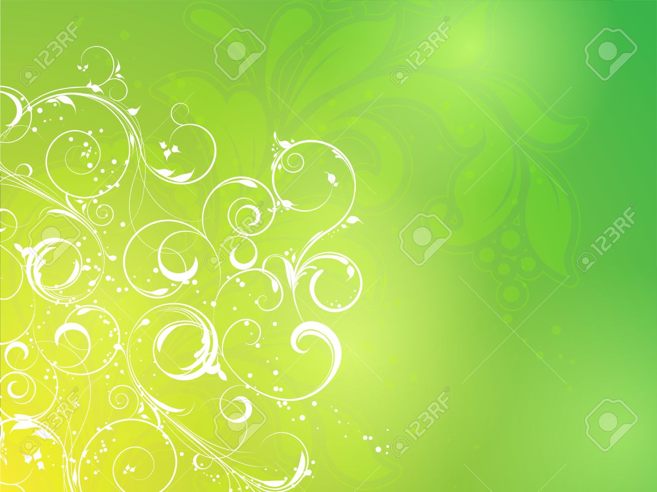 Abstract Floral Design On A Bright Green Background Stock Photo Picture And Royalty Free Image Image