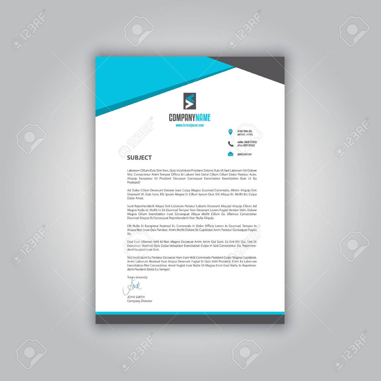 business letterhead with a modern design buisness letterhead
