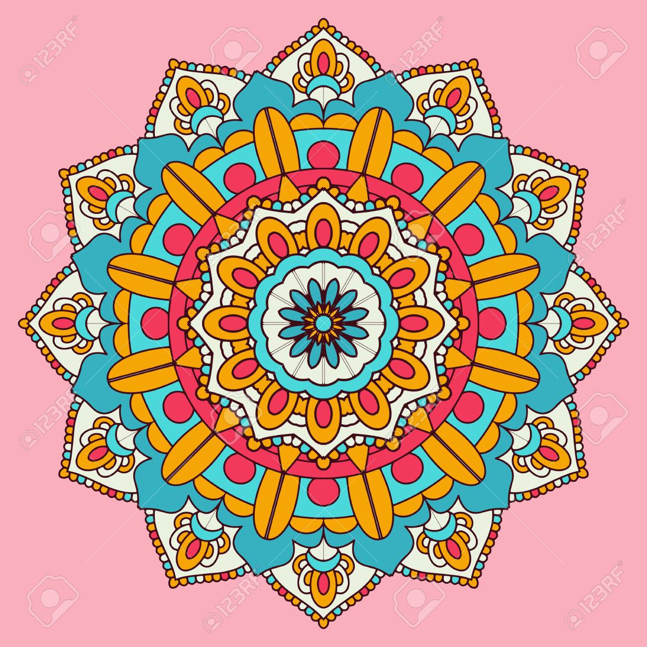 Colourful Mandala Design Background Stock Photo Picture And Royalty Free Image Image 80005045