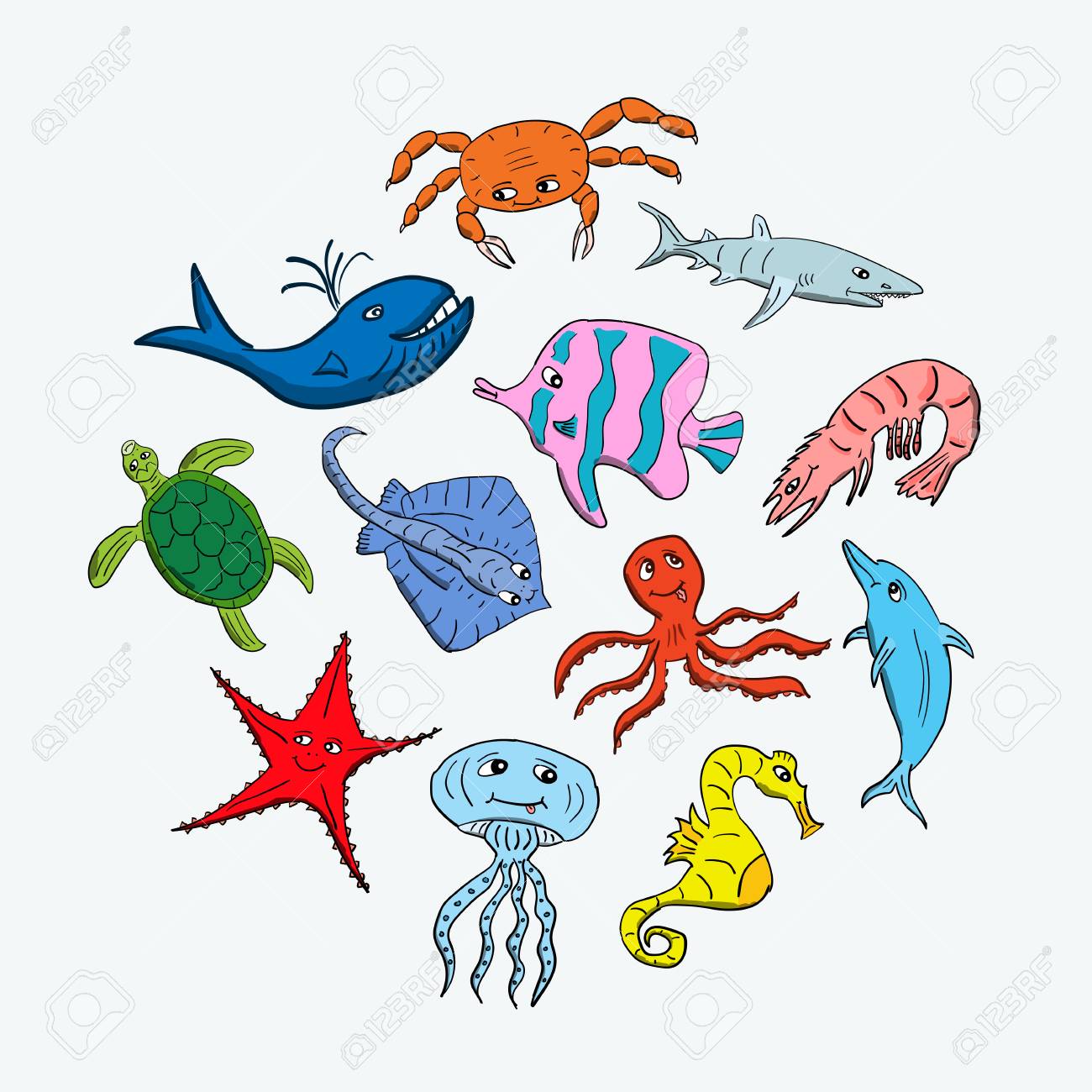 Cute Cartoon Ocean Animals