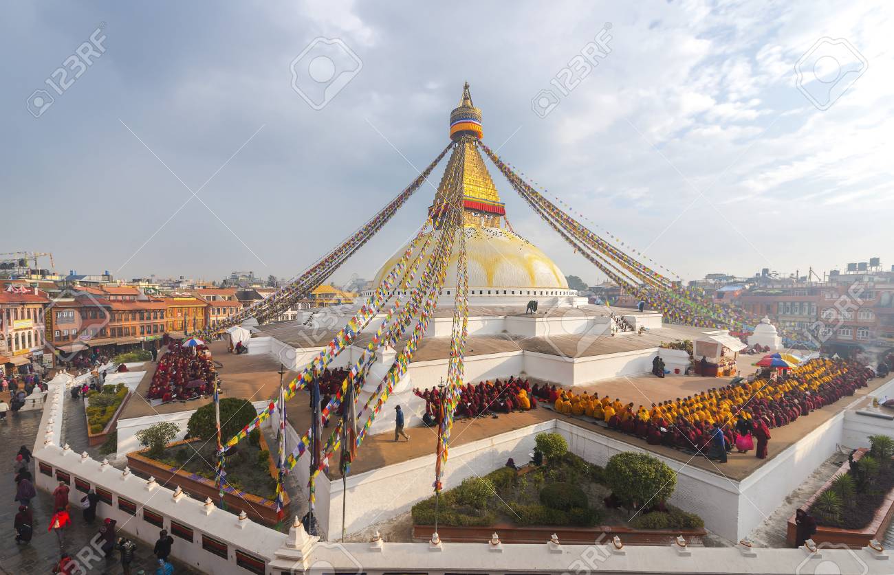 Boudhanath Stupa Kathmandu Nepal Stock Photo, Picture And Royalty ...