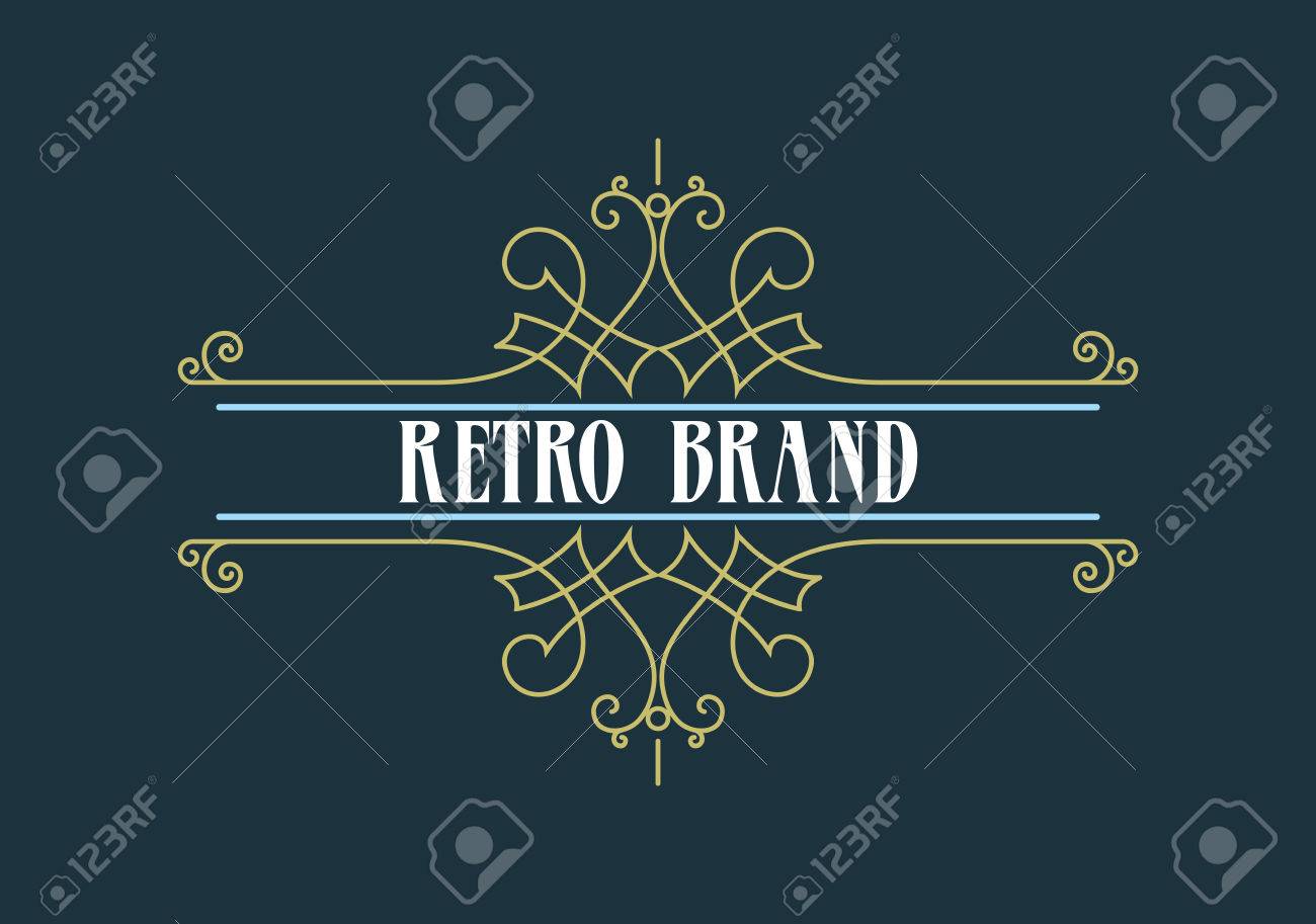 Vintage Label Template. Retro design for Invitations, Posters, Badges, Logotypes and other design. Flourishes calligraphic. - 42318229 Vintage Label Template. Retro design for Invitations, Posters, Badges, Logotypes and other design. Flourishes calligraphic. - 42318229