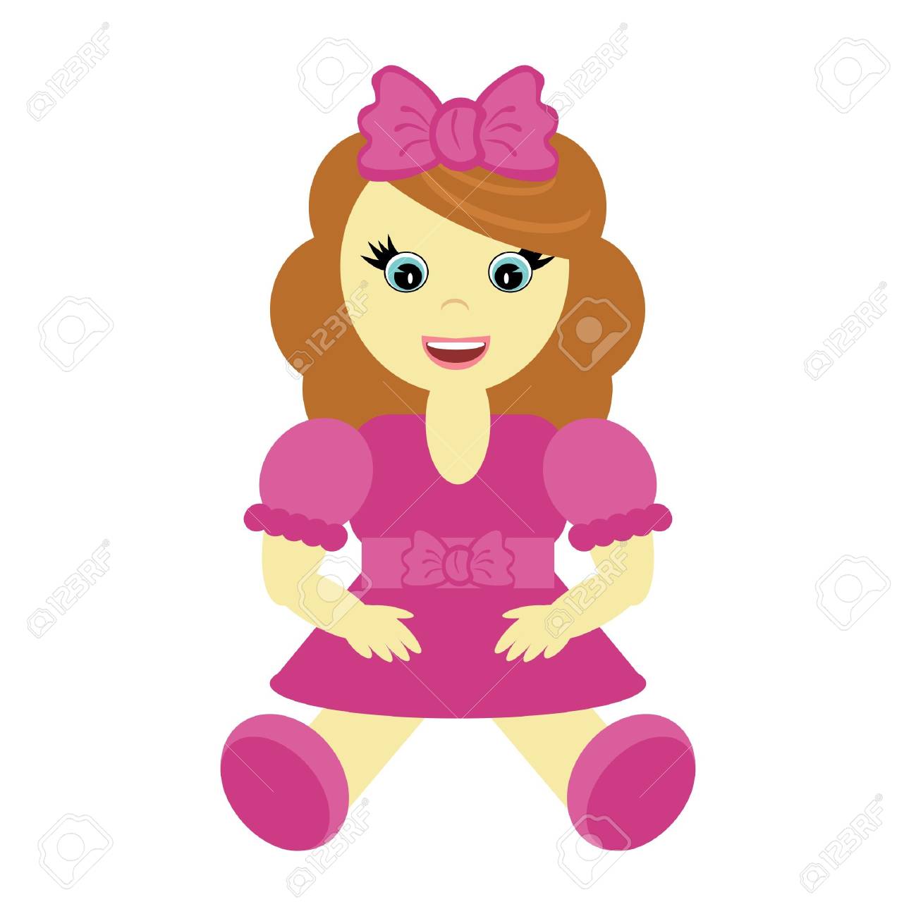 Muñeca Bonita En El Fondo Blanco Ilustraciones Vectoriales, Clip Art Vectorizado Libre De Derechos. Image 12364025.