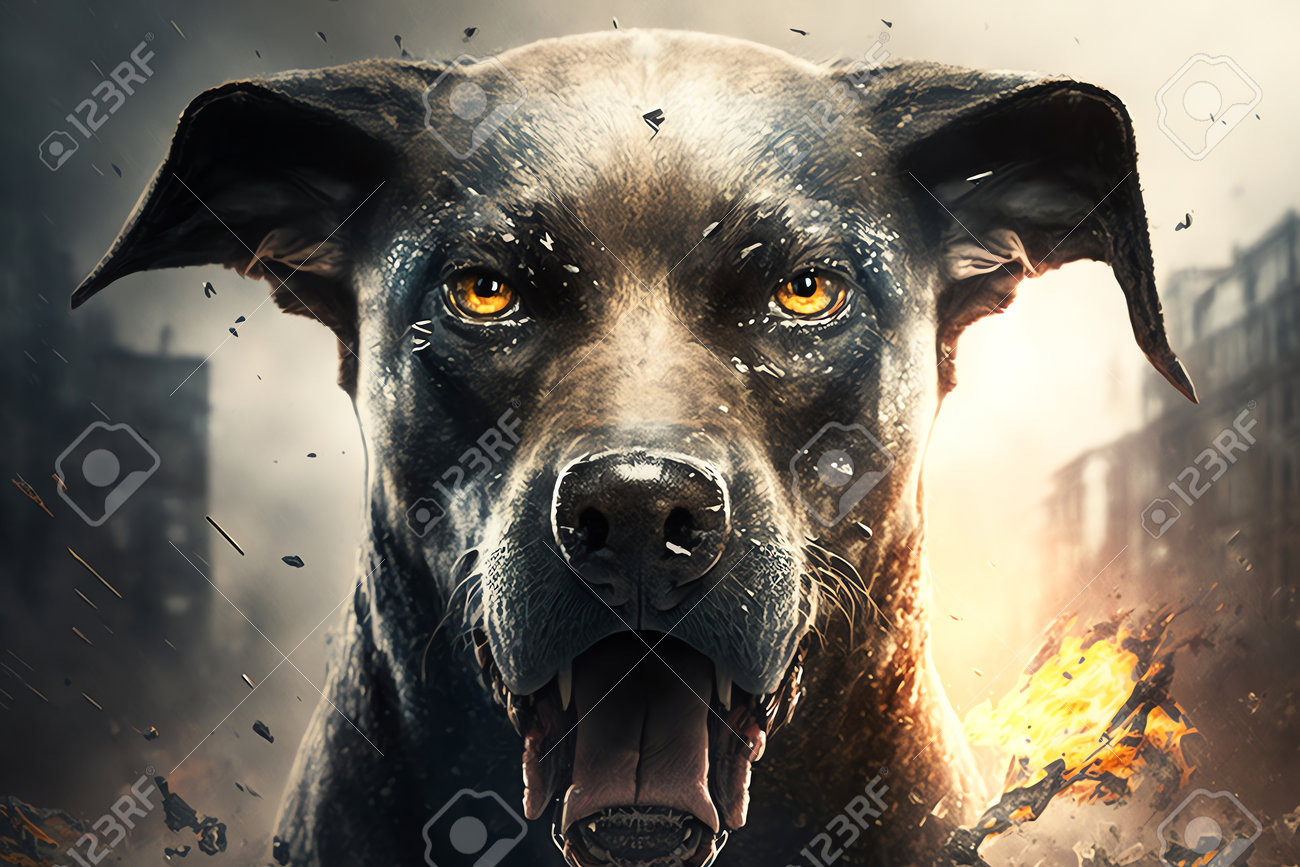 Angry Dog On Dark Background. Aggressive Dog Barking Close Up. Stock Photo,  Picture and Royalty Free Image. Image 204005014., image size:1300x867