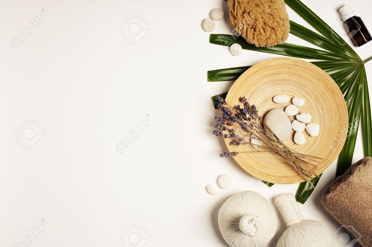 spa setting on white