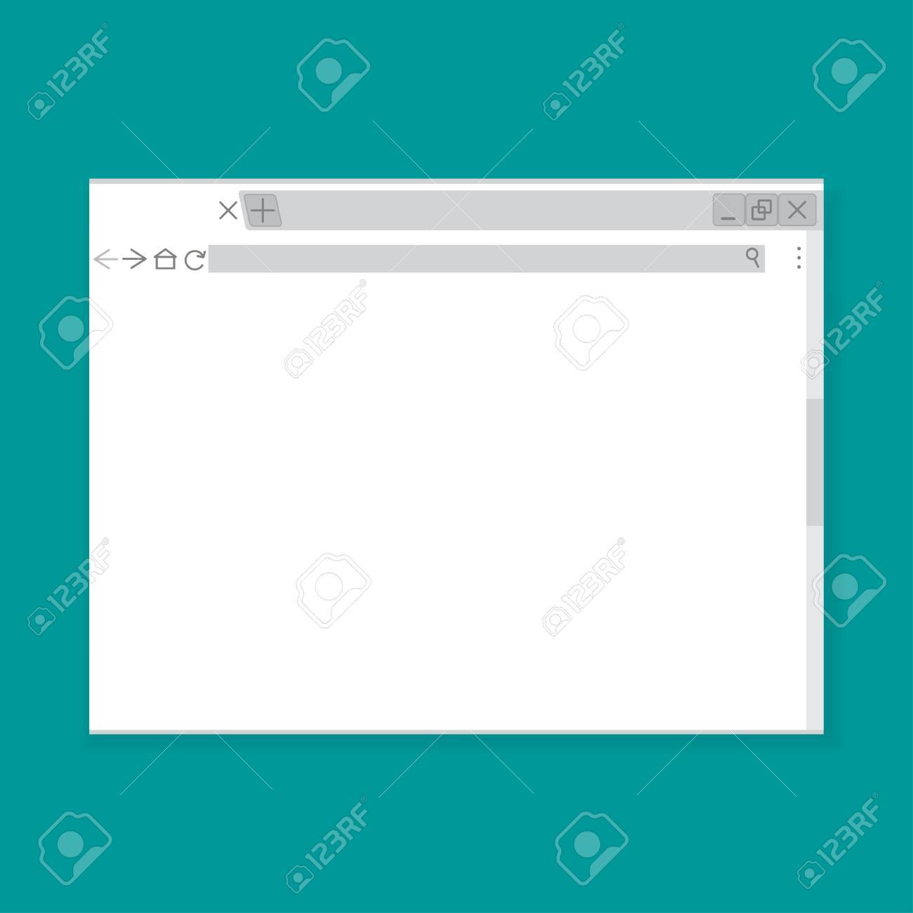 browser window blank web page vector template interface for blank web page