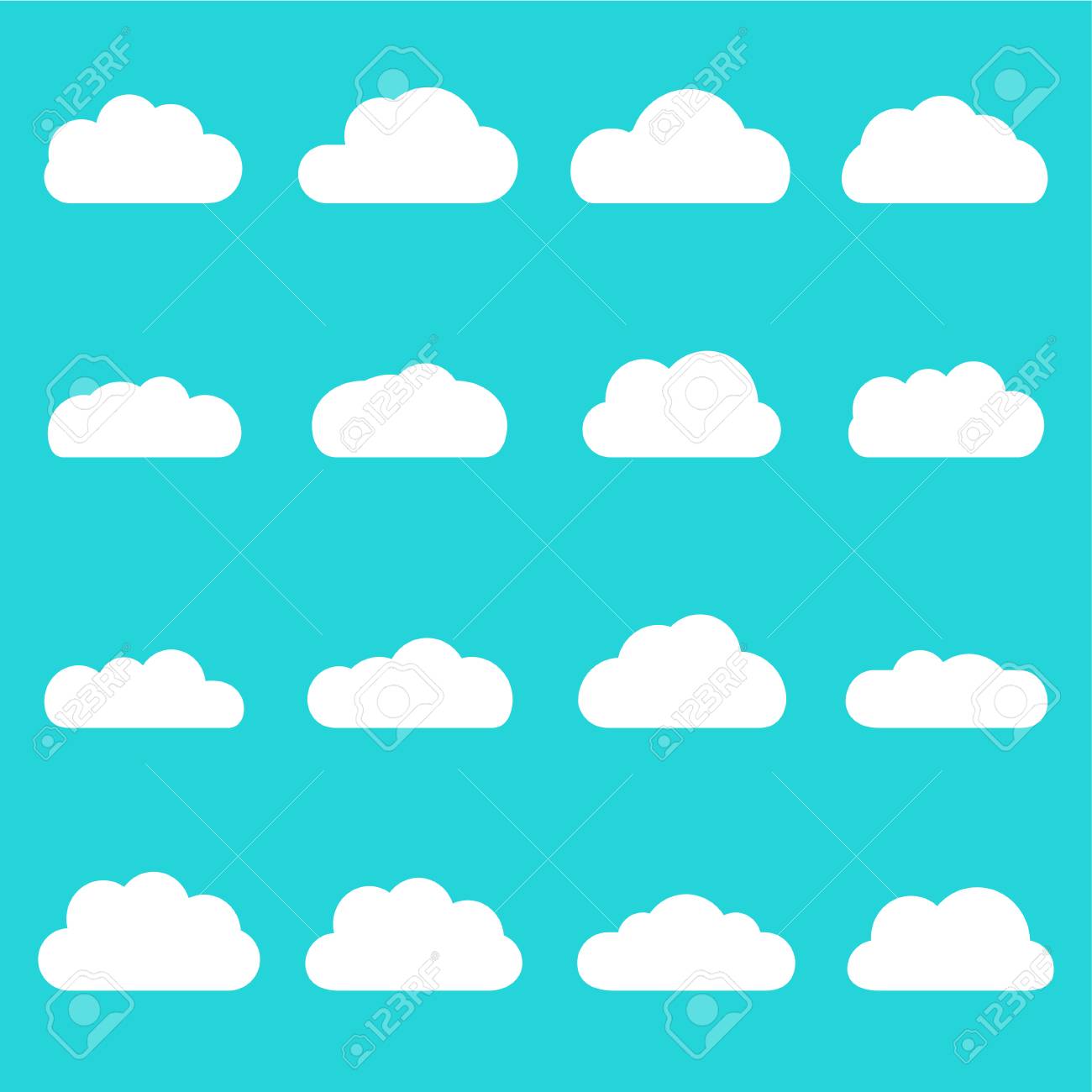 雲のアイコン セット 青い空の背景に隔離された異なる雲の形 ベクターフラットスタイル漫画クラウドイラスト のイラスト素材 ベクタ Image 雲のアイコン セット 青い空の背景に隔離された異なる雲の形 ベクターフラットスタイル漫画クラウドイラスト のイラスト素材 ベクタ Image