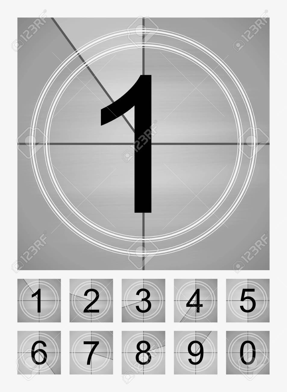 Movie countdown frames set. Old film cinema timer count. Vector illustration. - 112789154 Movie countdown frames set. Old film cinema timer count. Vector illustration. - 112789154