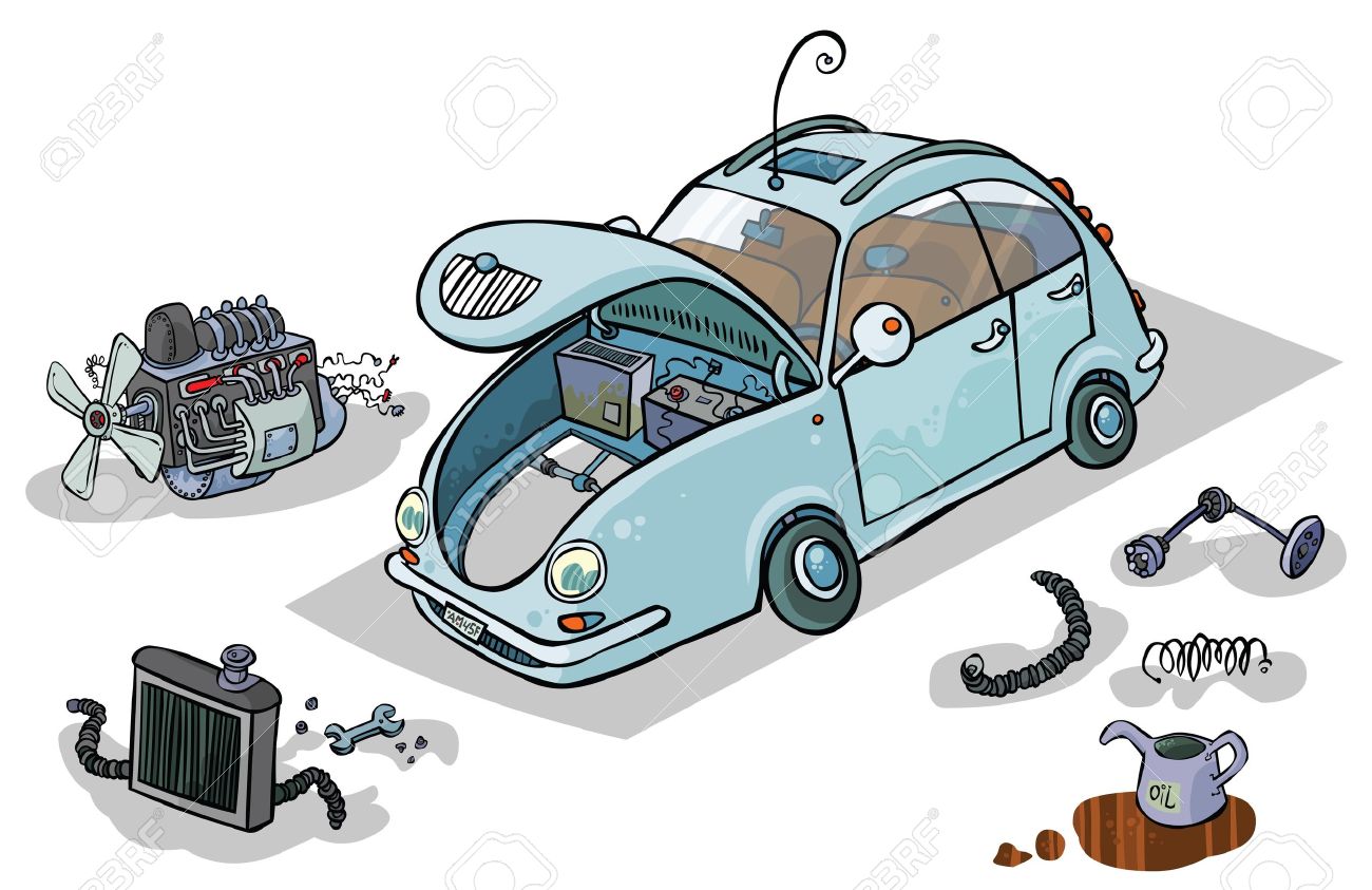 Cartoon Ilustracion De Un Coche Con Sus Partes Ilustraciones Vectoriales Clip Art Vectorizado Libre De Derechos Image 14125380
