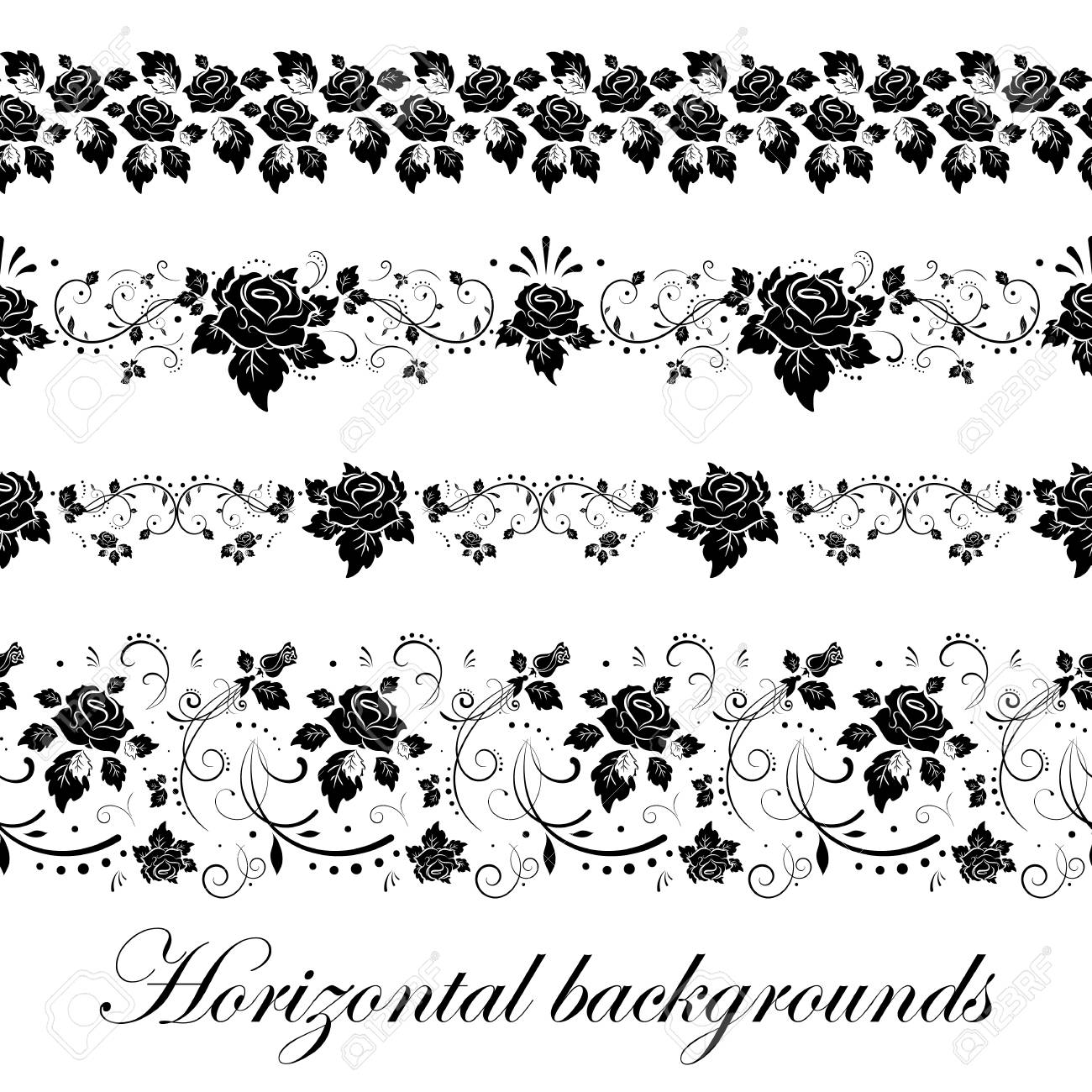 花柄シームレスな境界線 ベクトル イラスト のイラスト素材 ベクタ Image