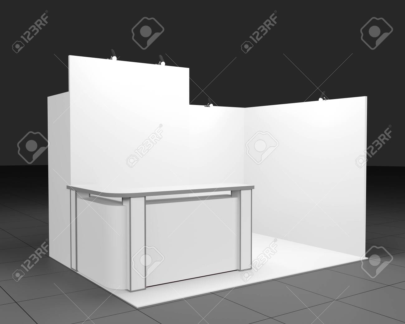 3d Render Exhibition Stand Booth Mockup Stock Photo Picture And Royalty Free Image Image 138071742