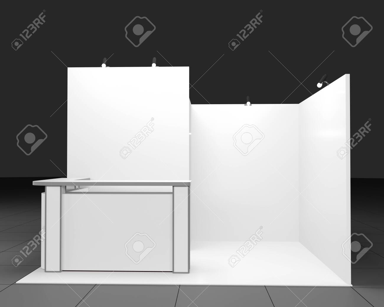 Download 3d Render Exhibition Stand Booth Mockup Stock Photo Picture And Royalty Free Image Image 138071743