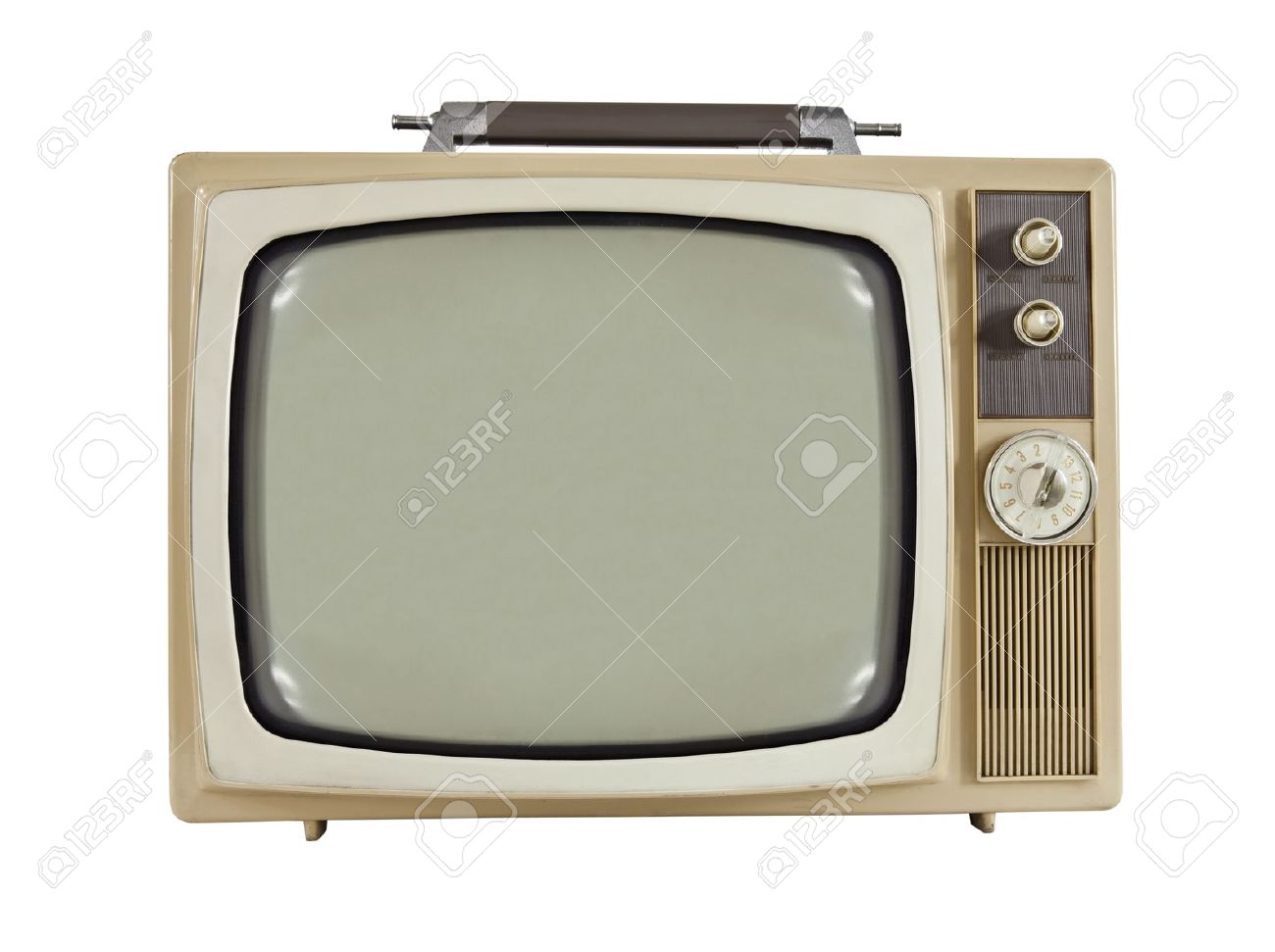 Vintage 1960's Portable Television Isolated On White. Stock Photo, Picture  and Royalty Free Image. Image 10431164.