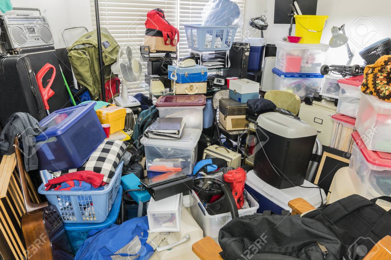 Hoarder Room Packed With Stored Boxes Electronics Files Business Equipment And Household Items Stock Photo Picture And Royalty Free Image Image 118051605