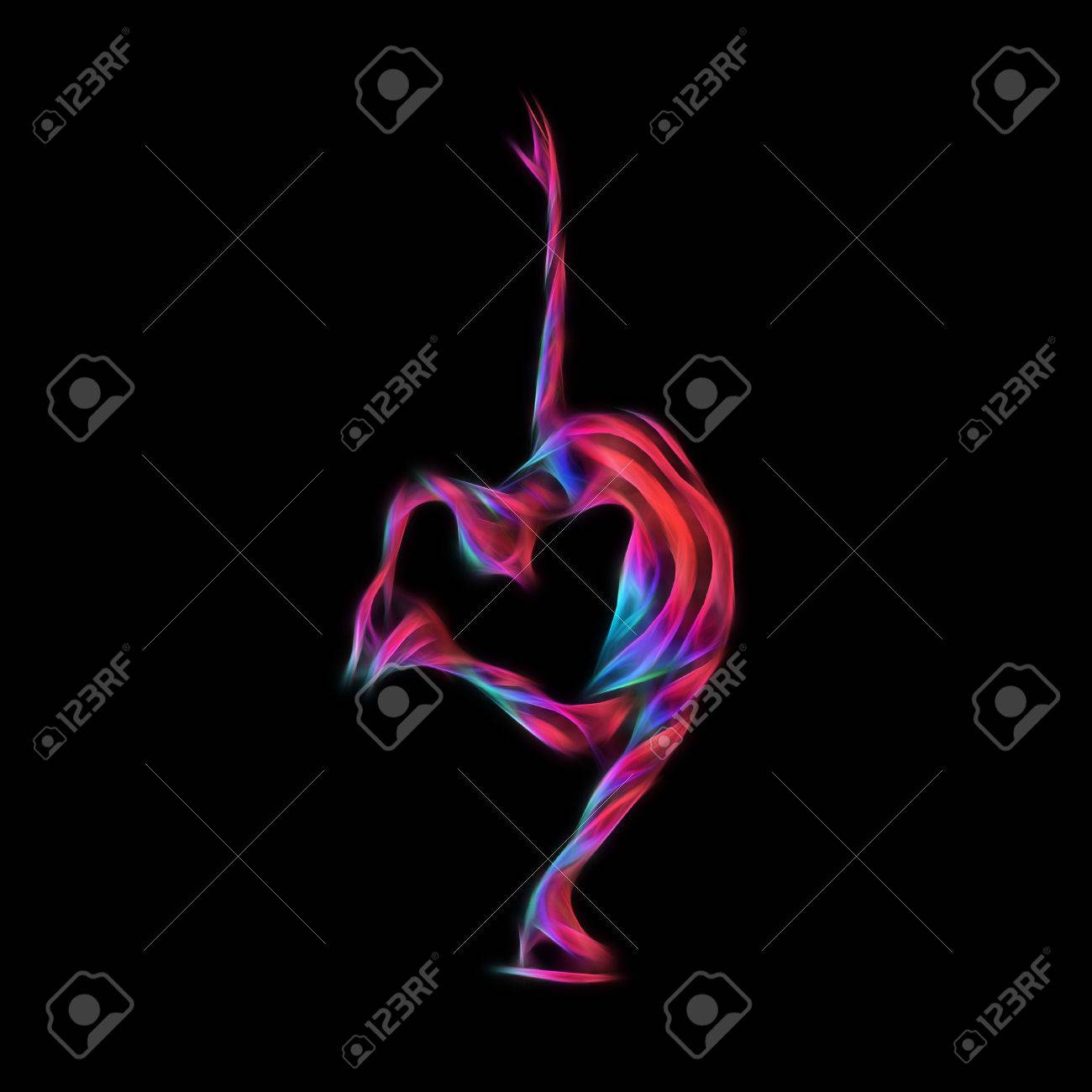 Winter sport. Ladies figure skating silhouette. Ice show. Color illustration - 48354773 Winter sport. Ladies figure skating silhouette. Ice show. Color illustration - 48354773