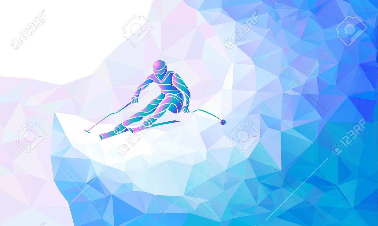 Ski downhill. Creative silhouette of the skier. Giant Slalom Ski Racer. Vector illustration - 53895045 Ski downhill. Creative silhouette of the skier. Giant Slalom Ski Racer. Vector illustration - 53895045