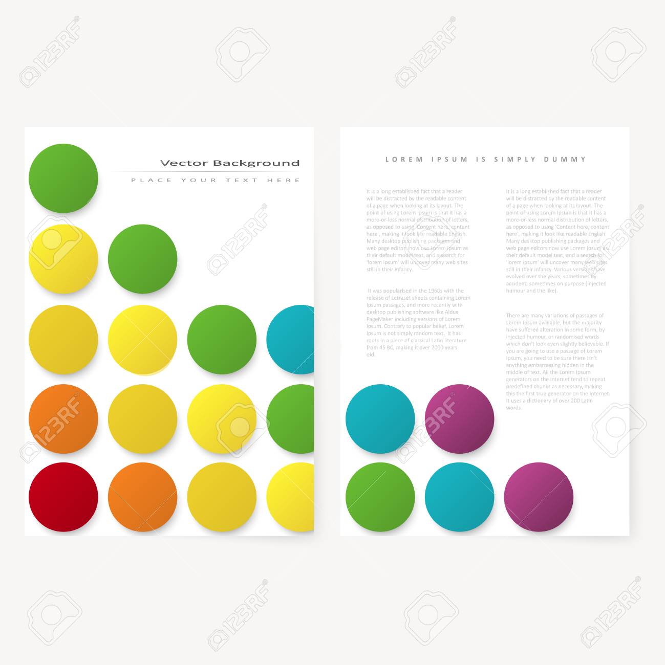 abstract template flyer with color rainbow circles design element