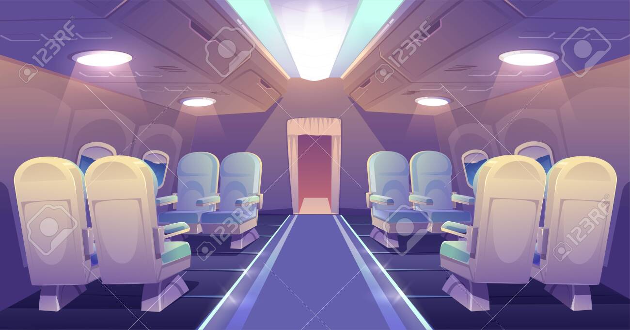 Business Class In Plane Empty Interior Private Jet Or Luxury Royalty Free Cliparts Vectors And Stock Illustration Image 148173740