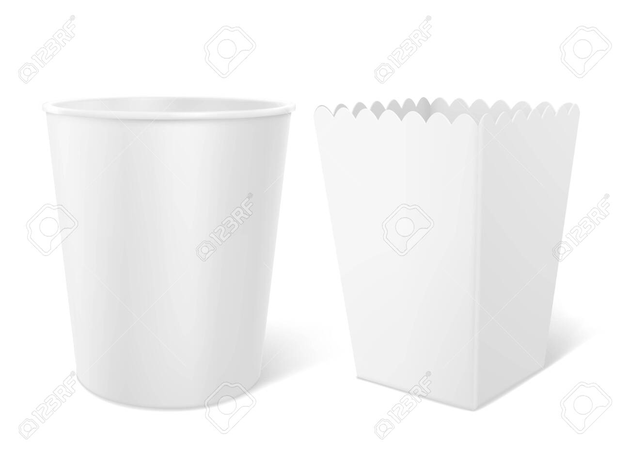 Download Blank Bucket For Popcorn Chicken Wings Or Legs Mockup Isolated Royalty Free Cliparts Vectors And Stock Illustration Image 149998839 PSD Mockup Templates