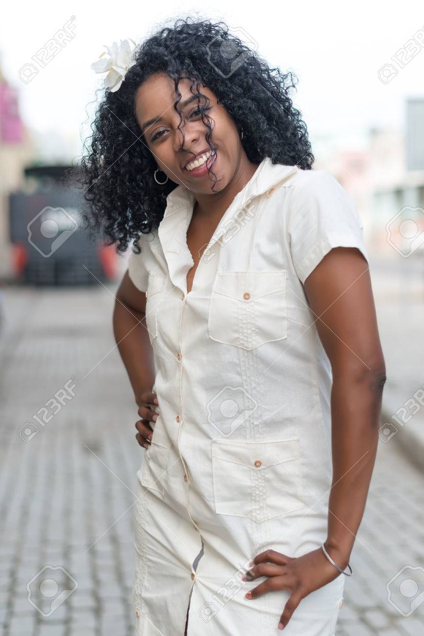 Beautiful Young Black Cuban Woman Stock Photo, Picture And Royalty Free  Image. Image 41251245.