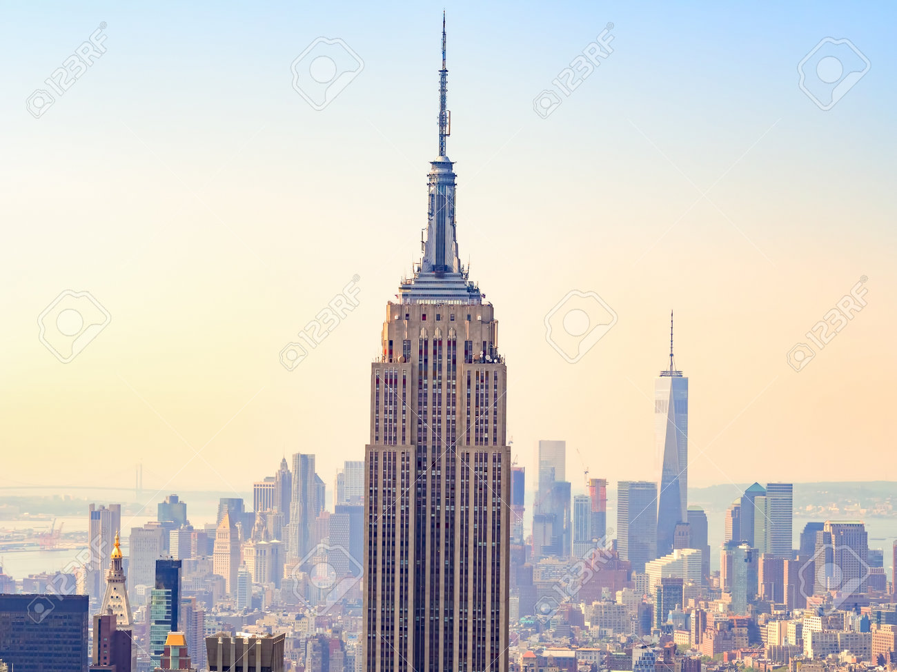 Sunset over the Empire State Building and New York City - 45025164 Sunset over the Empire State Building and New York City - 45025164