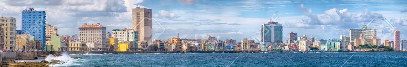 High resolution panoramic view of the Havana skyline and the famous seaside Malecon avenue - 65436213 High resolution panoramic view of the Havana skyline and the famous seaside Malecon avenue - 65436213