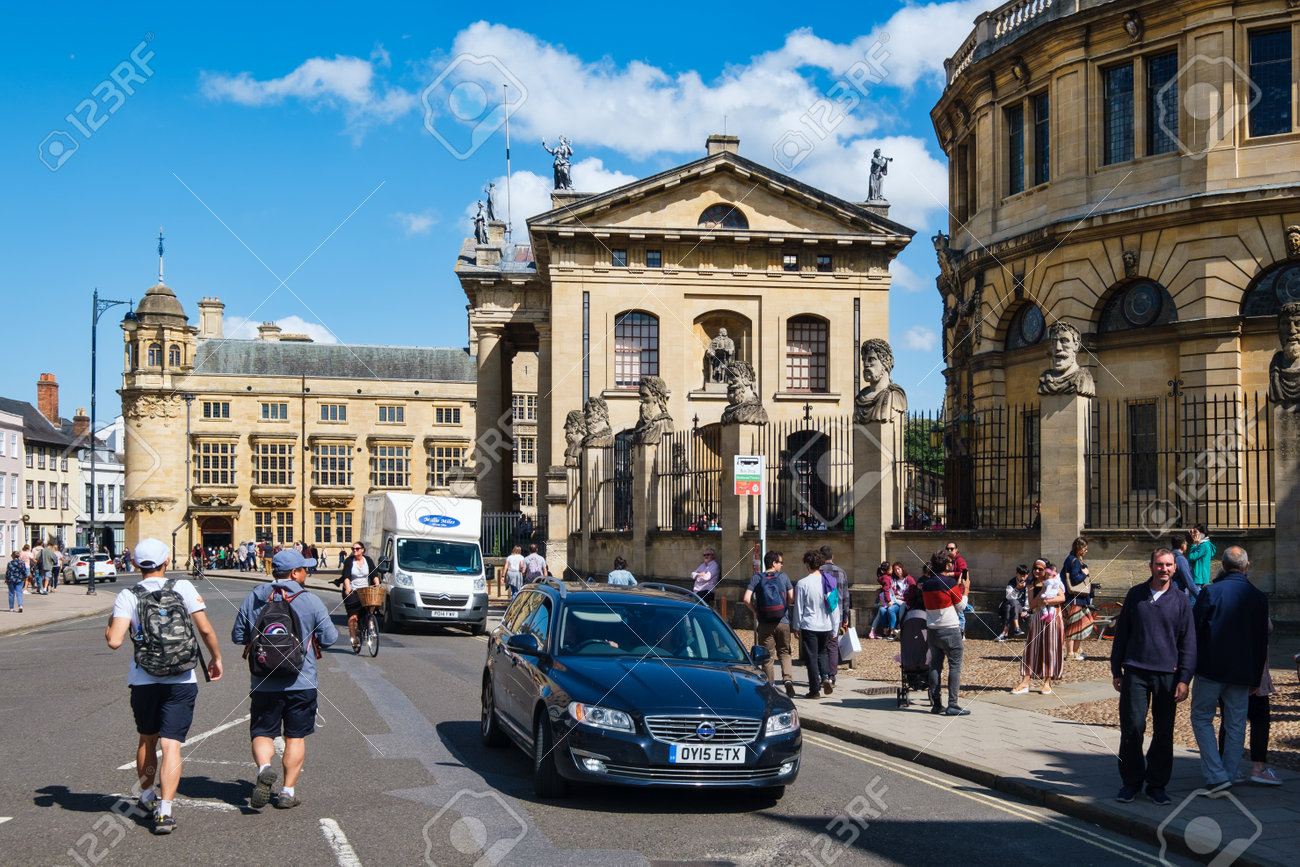 Urban scene next to the Sheldonian Theatre in the city of Oxford - 158962811 Urban scene next to the Sheldonian Theatre in the city of Oxford - 158962811