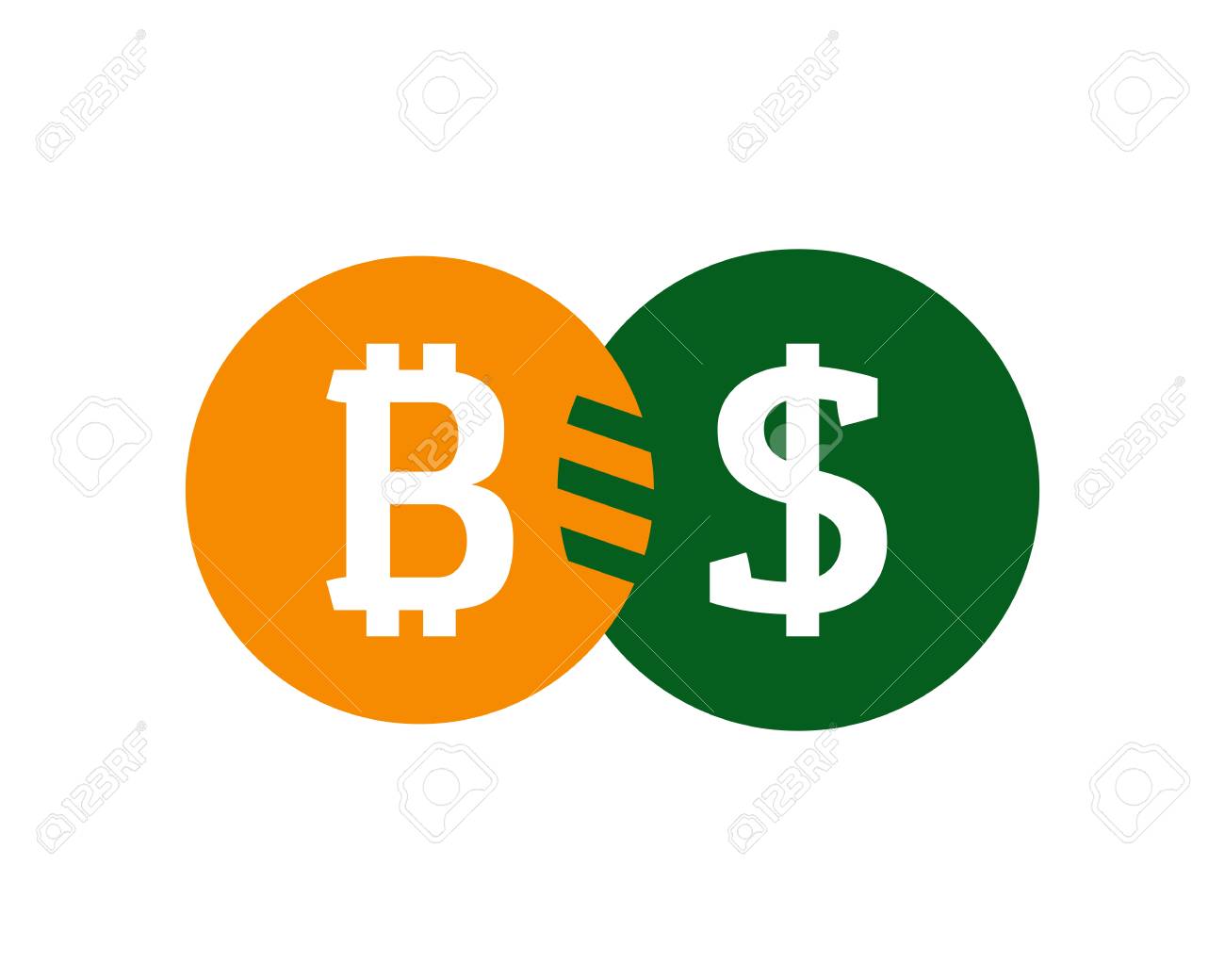 Bitcoin Vs Icono De Dólar En Fondo Liso Ilustraciones svg, vectoriales,  clip art vectorizado libre de derechos. Image 91239612