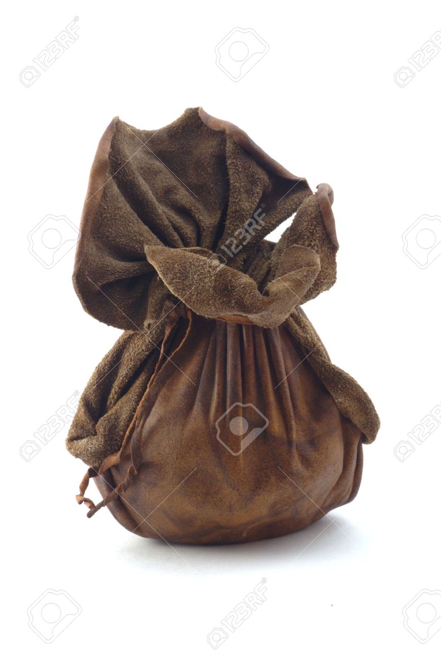 leather pouch stock photo