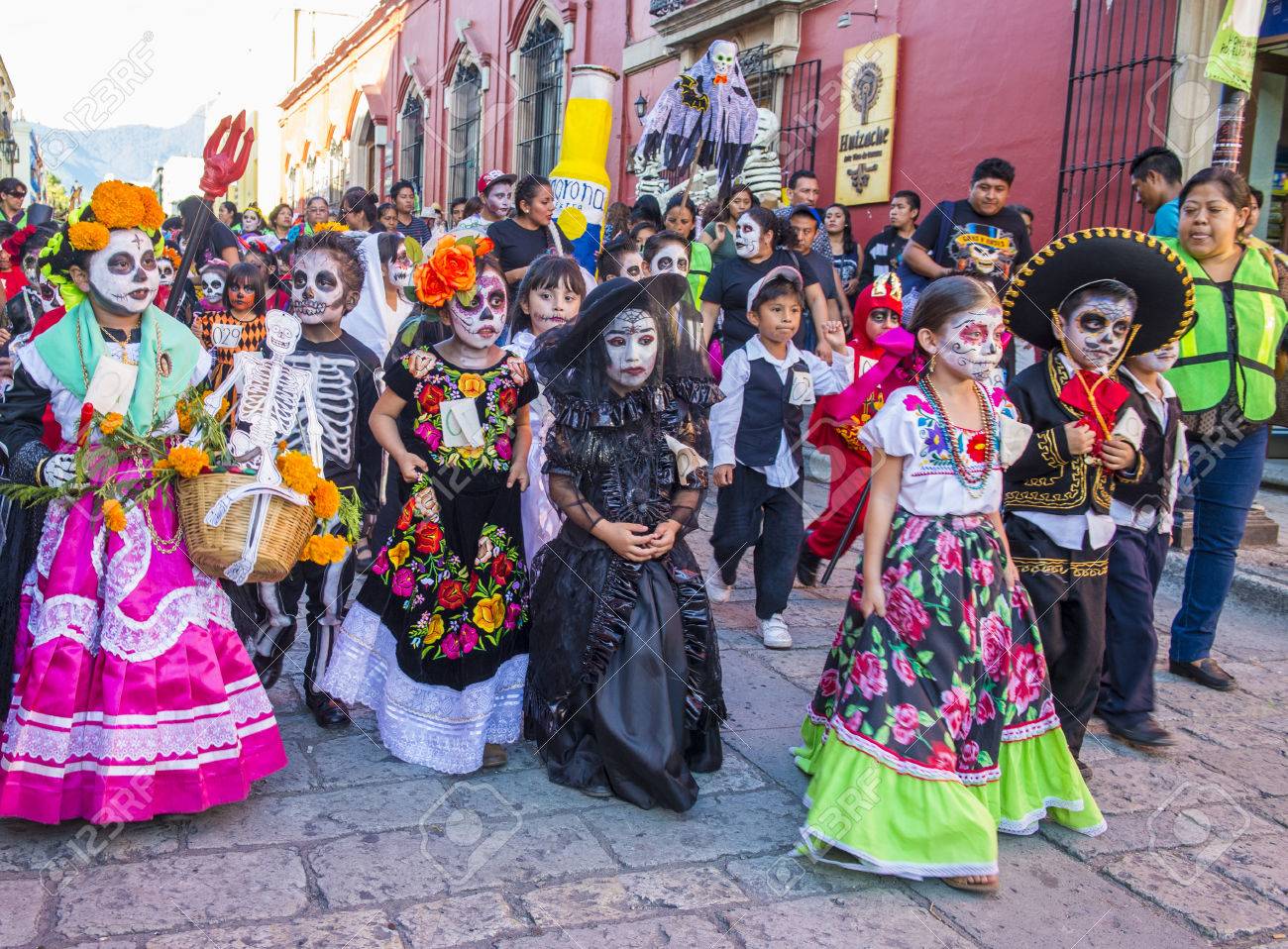 OAXACA , MEXICO - NOV 02 : Unknown participants on a carnival of the Day of the Dead in Oaxaca, Mexico, on November 02 2015. The Day of the Dead is one of the most popular holidays in Mexico - 47981339 OAXACA , MEXICO - NOV 02 : Unknown participants on a carnival of the Day of the Dead in Oaxaca, Mexico, on November 02 2015. The Day of the Dead is one of the most popular holidays in Mexico - 47981339