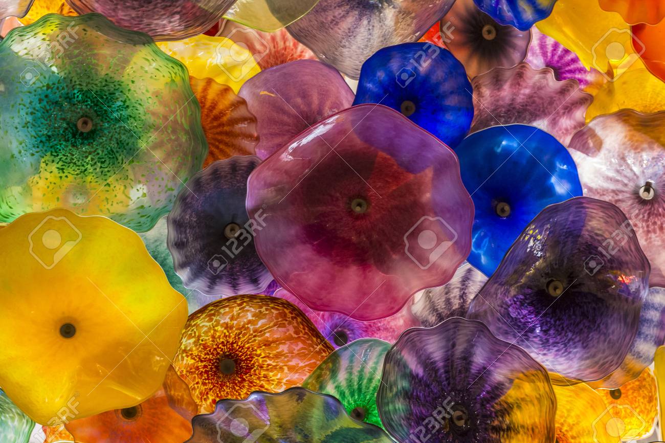 Las Vegas Nov 08 The Hand Blown Glass Flower Ceiling At The