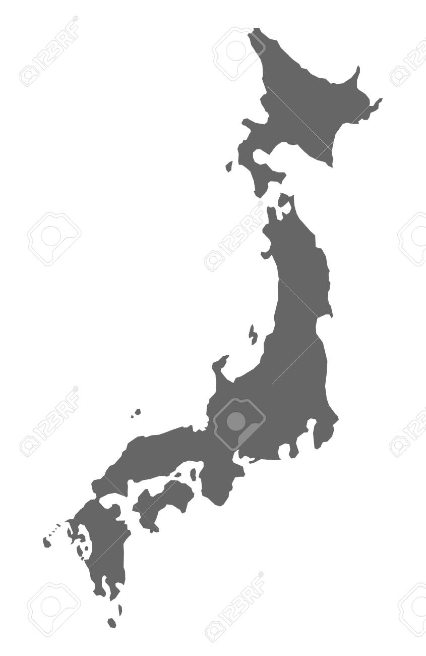 Japan Map Asia Geography Travel Concept Land Scene Vector