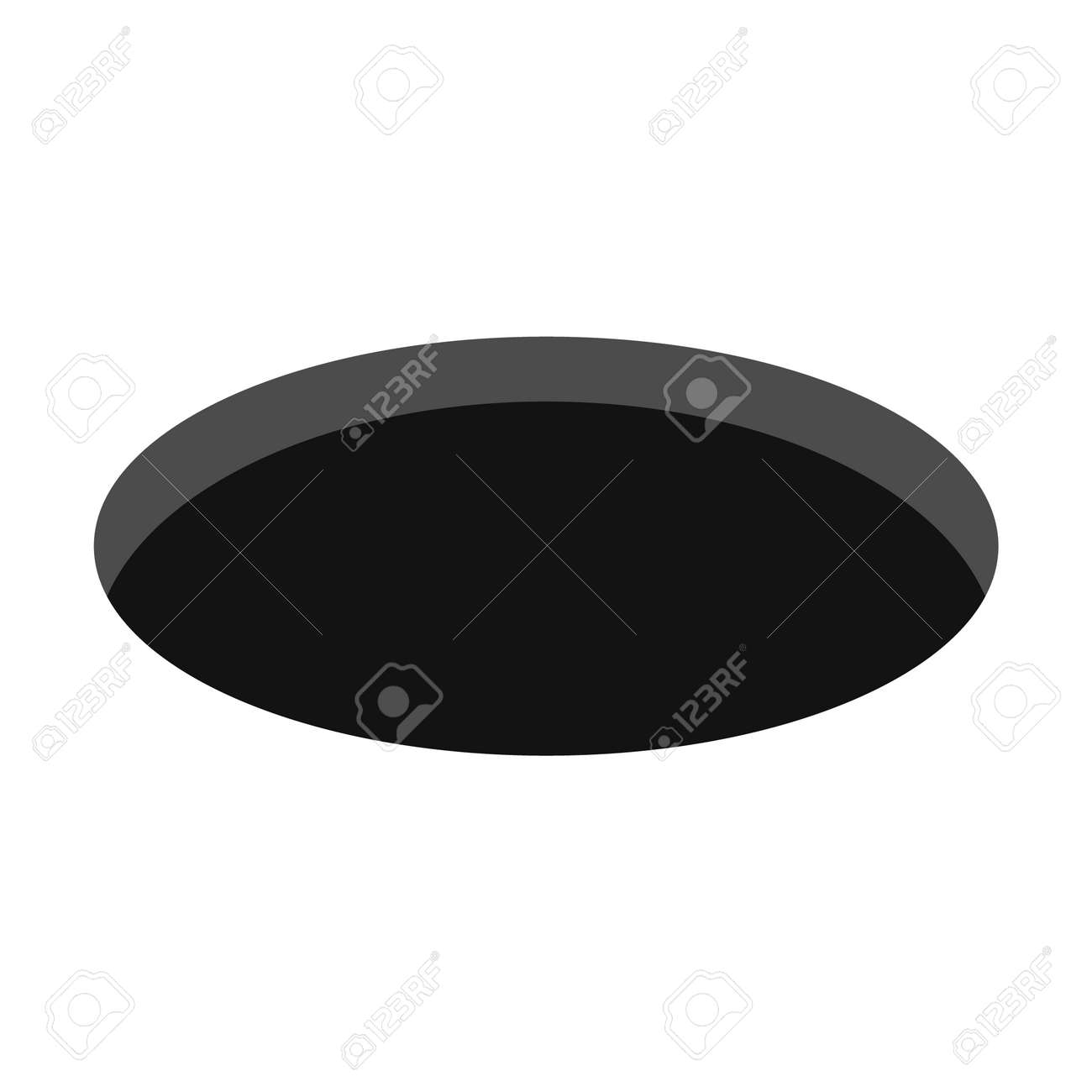 Black Hole Design Icon, Circle Web Flat Object, Golf Deep Sign Vector  Illustration. Клипарты, SVG, векторы, и Набор Иллюстраций Без Оплаты  Отчислений. Image 184404994