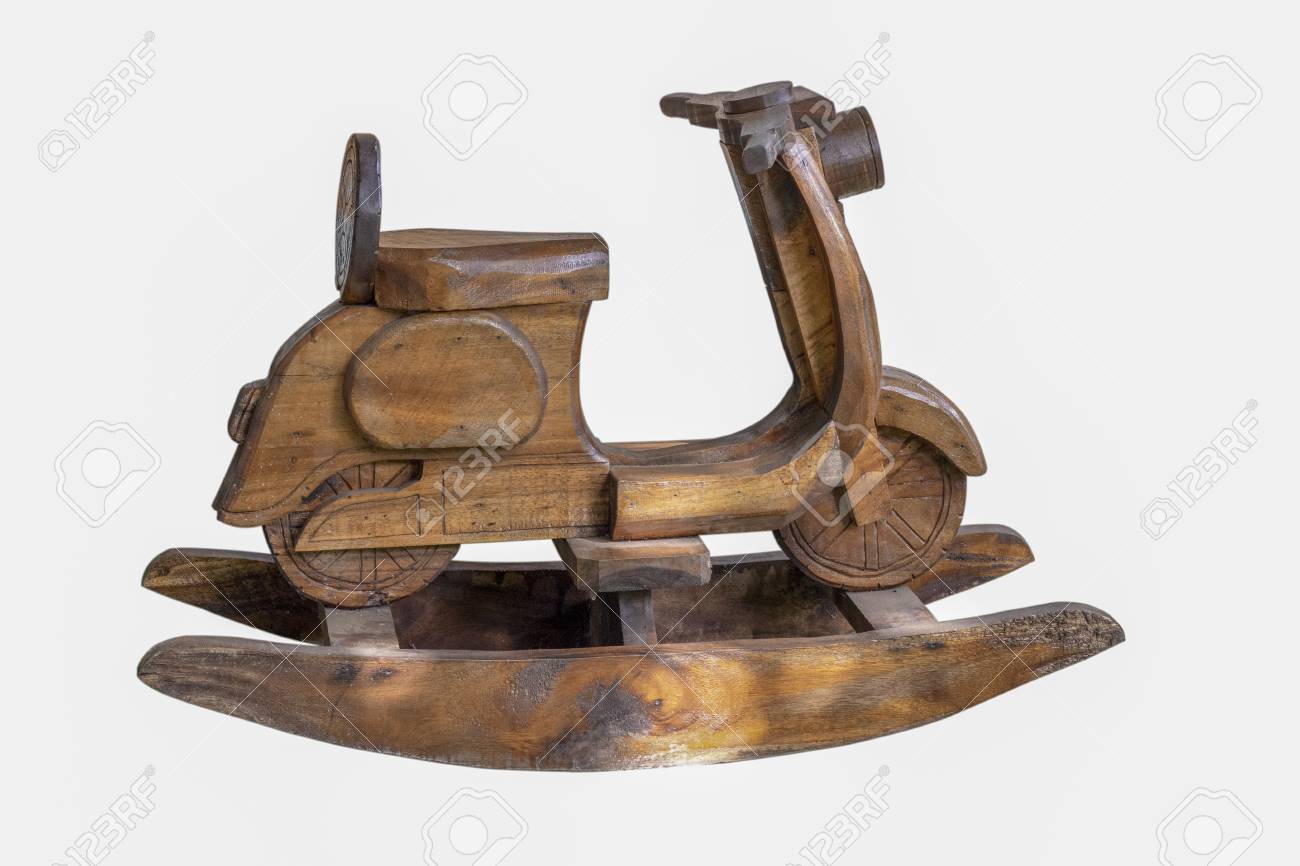 wooden motorbike rocking horse