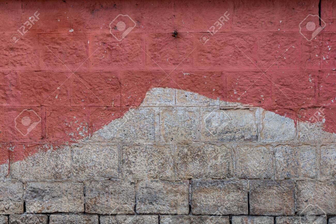 Concrete Block Wall Painted Red Color Of Background And Texture. Stock  Photo, Picture and Royalty Free Image. Image 137042607., image size:1300x866