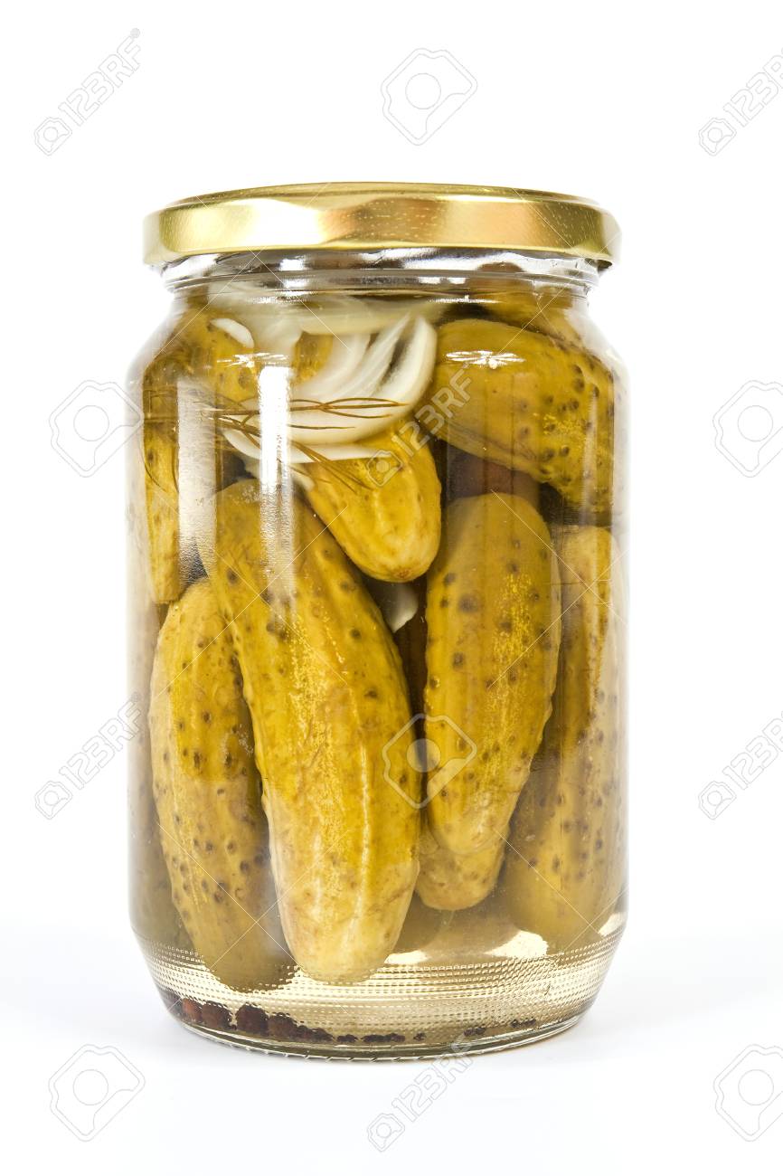 Pickles Prepared With Salt And Vinegar In A Glass Jar Stock Photo Picture And Royalty Free Image Image 24090575