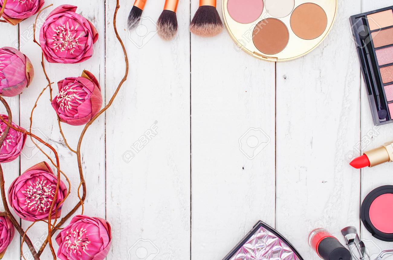 Makeup Cosmetics And Pink Lotus On White Wooden Background Flat Stock Photo Picture And Royalty Free Image Image Makeup Cosmetics And Pink Lotus On White Wooden Background Flat Stock Photo Picture And Royalty Free Image Image