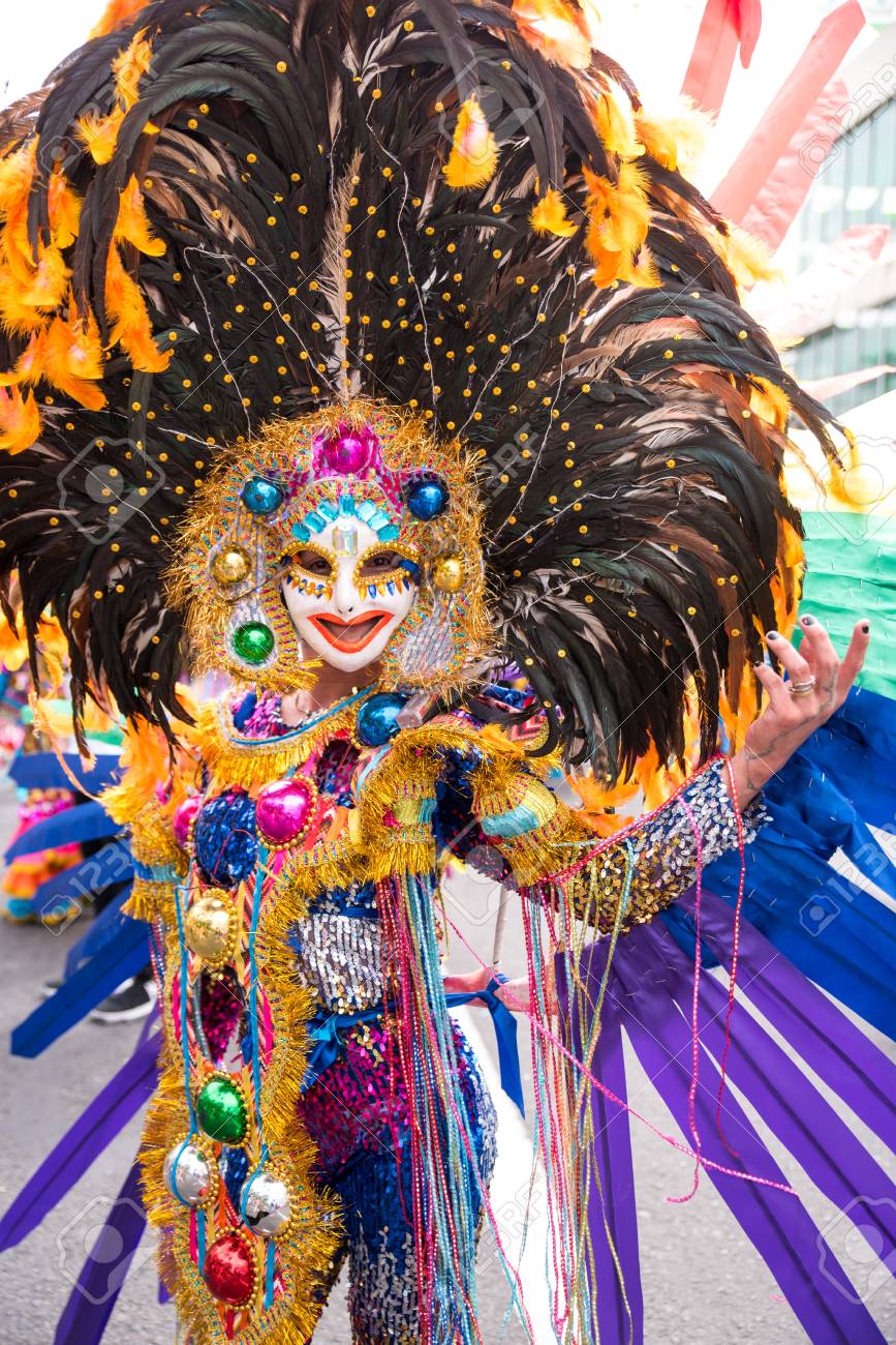 Parade Of Colorful Smiling Mask At 2018 Masskara Festival, Bacolod City,  Philippines. Stock Photo, Picture and Royalty Free Image. Image 111728424., image size:867x1300