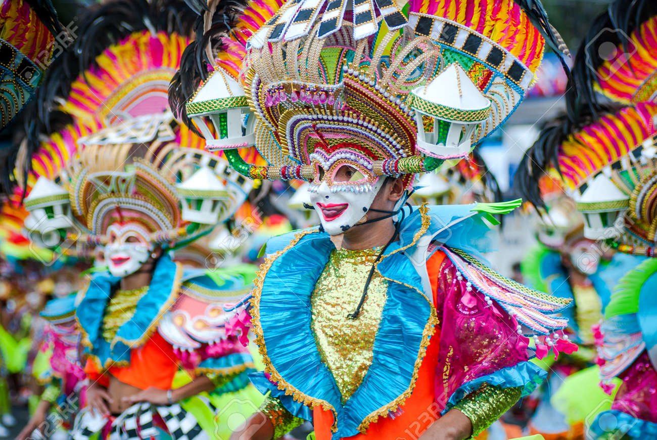 Colorful Masks Of Street Dacnce Parade Performer During Masskara Festival  At Bacolod City, Philippines. Stock Photo, Picture and Royalty Free Image.  Image 156710687., image size:1300x870